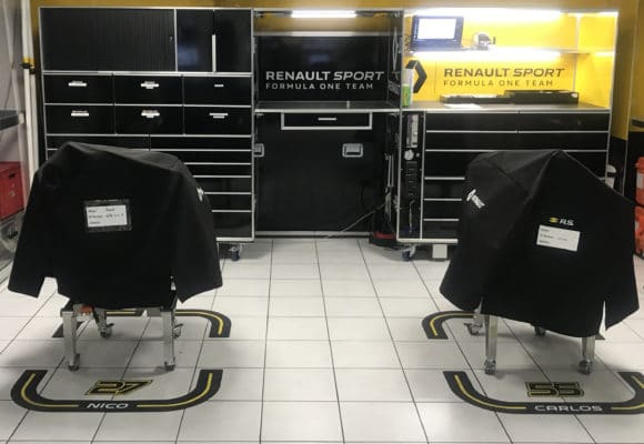 Mars 2018 : Fabrication de Flight case « ATELIER » pour l’outillage et les pièces Moteur de RENAULT F1 TEAM.